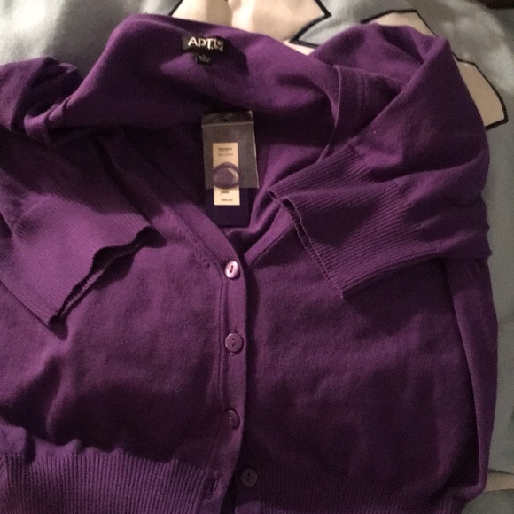 APT 9 button up sweater shirt sleeve size Large - Picture 7 of 8